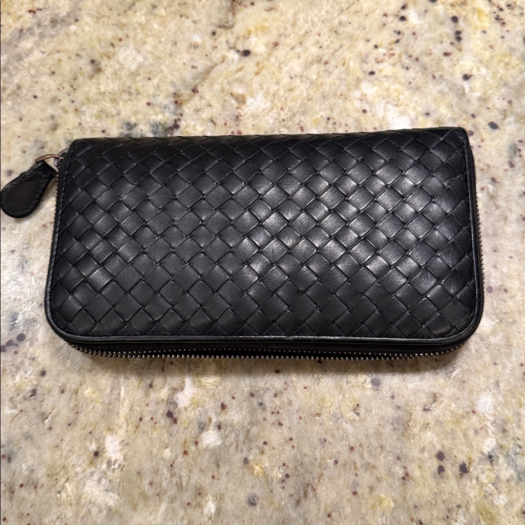 Bottega Veneta Black Woven Wallet